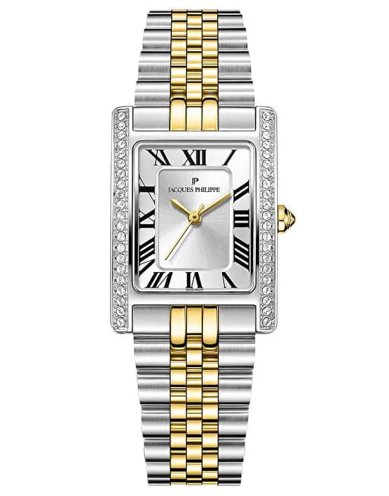 Jacques Philippe Jacques Philippe Hora JPQLS657328YGS  JPQLS657328YGS кварцевые женские часы белый циферблат, браслет нержавеющая сталь с pvd-покрытием — вид спереди